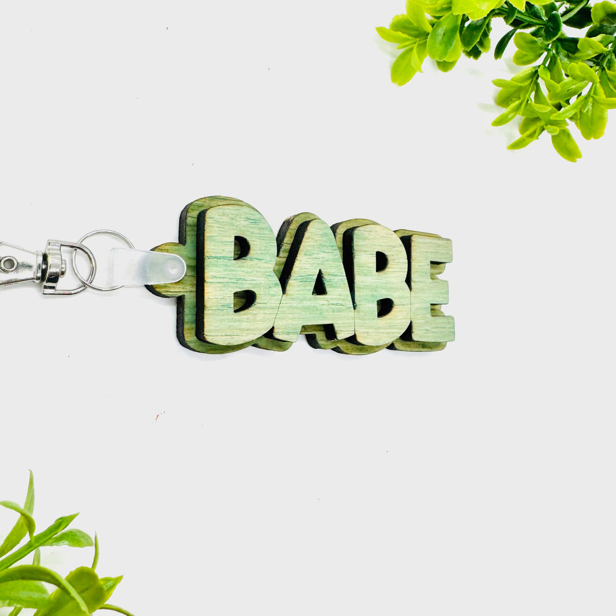BABE Layered Word Keychain - Glowforge