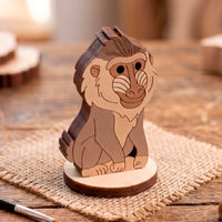 Baboon Toy - Safari Monkey Figure for Kids’ Play & Painting - Glowforge