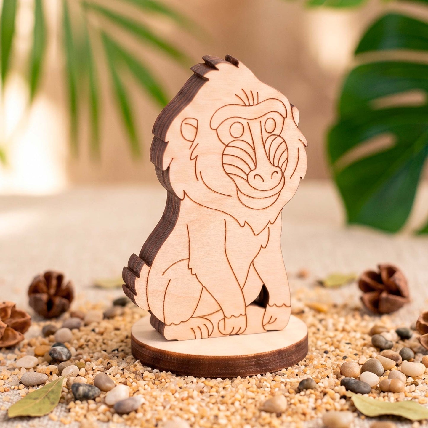 Baboon Toy - Safari Monkey Figure for Kids’ Play & Painting - Glowforge