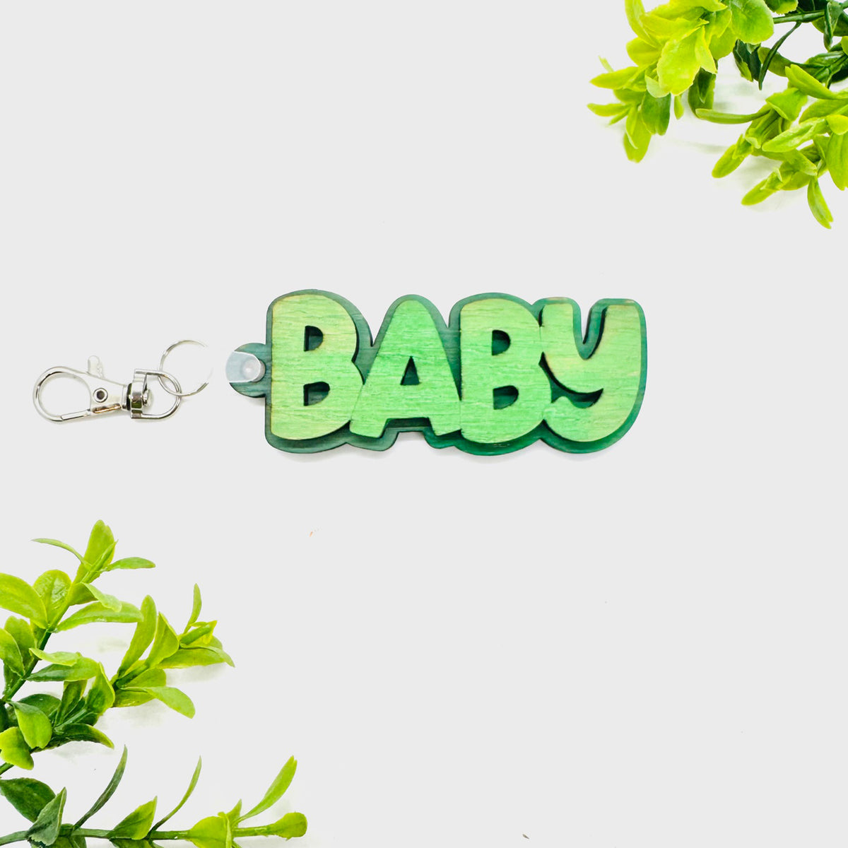 BABY Layered Word Keychain - Glowforge
