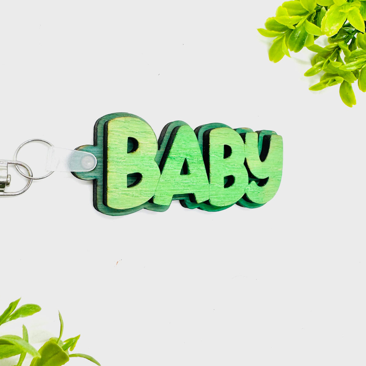 BABY Layered Word Keychain - Glowforge