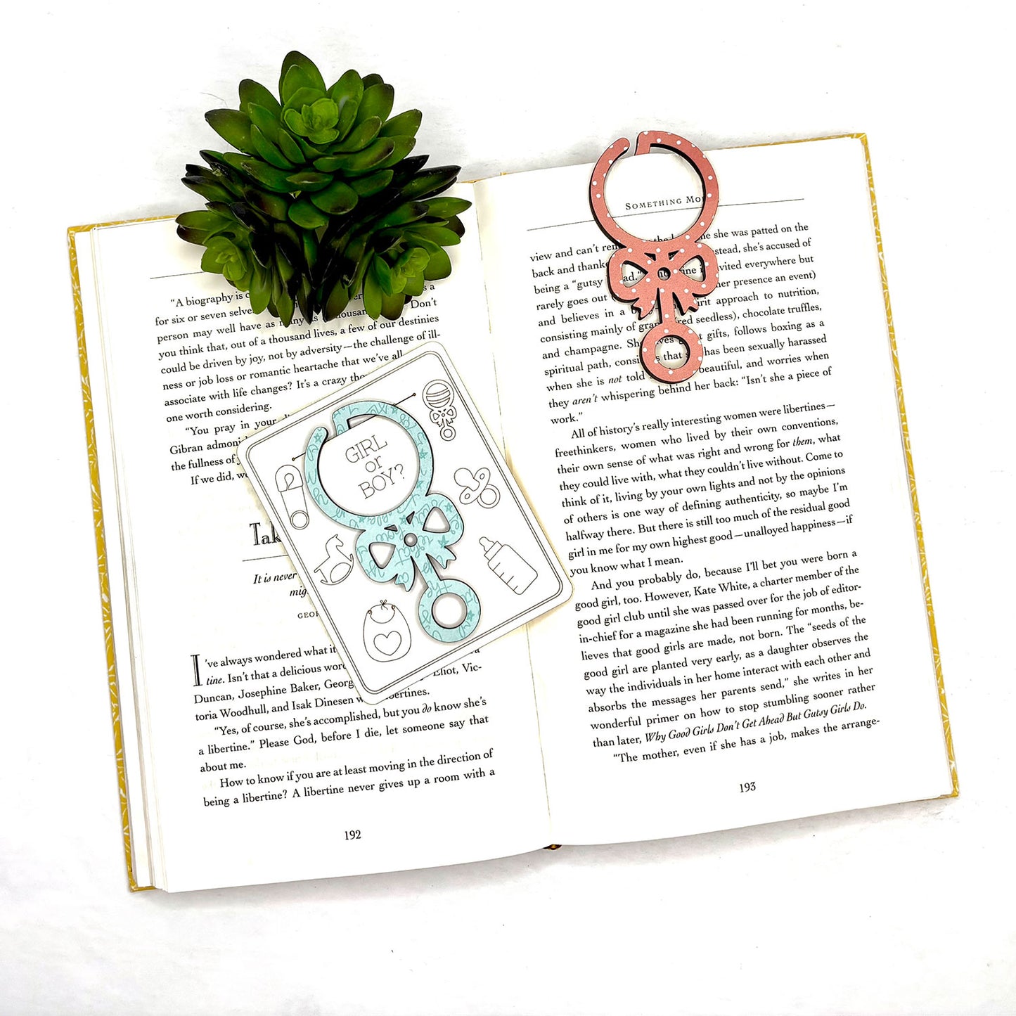 Baby Rattle Shaped Bookmark with Card Backer - Paperclip - Snack Bag Closure - Glowforge