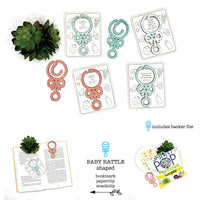Baby Rattle Shaped Bookmark with Card Backer - Paperclip - Snack Bag Closure - Glowforge