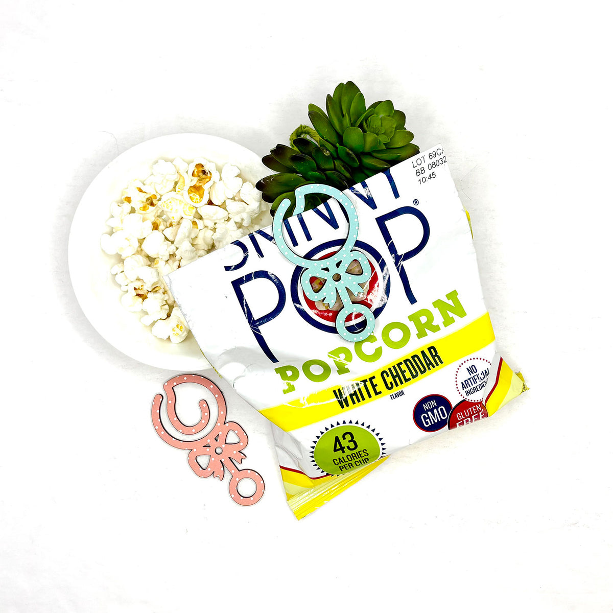 Baby Rattle Shaped Bookmark with Card Backer - Paperclip - Snack Bag Closure - Glowforge