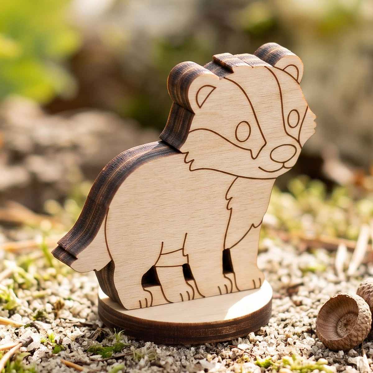 Badger Educational Toy - Forest Animal Figure for Learning & Play - Glowforge