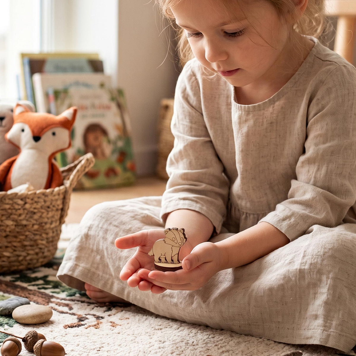 Badger Educational Toy - Forest Animal Figure for Learning & Play - Glowforge
