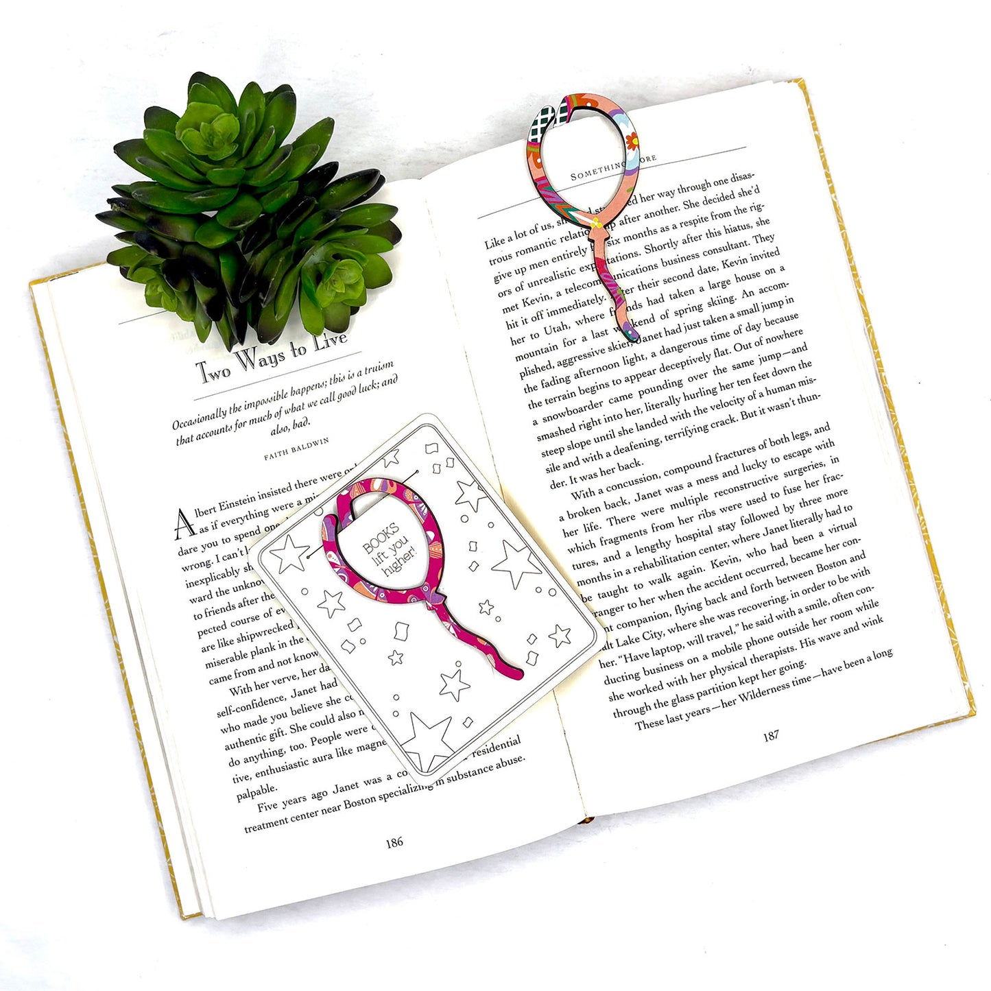 Balloon Shaped Bookmark with Card Backer - Paperclip - Snack Bag Closure - Glowforge