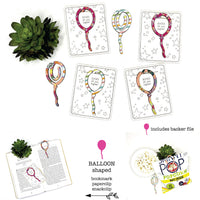 Balloon Shaped Bookmark with Card Backer - Paperclip - Snack Bag Closure- Glowforge