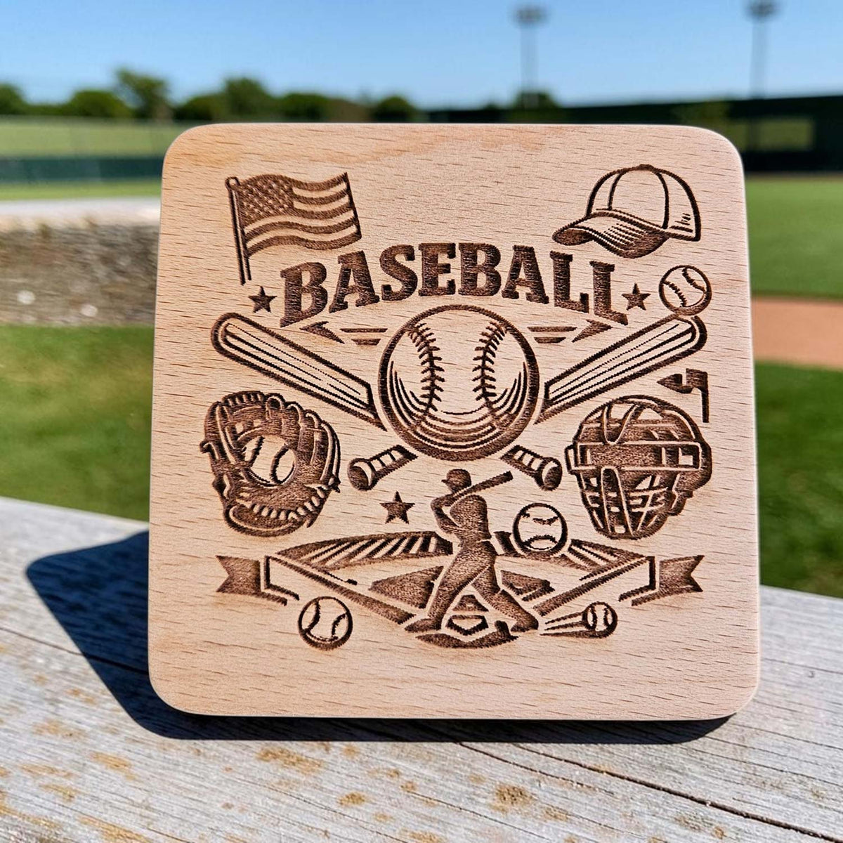 Baseball Coaster Design - Glowforge