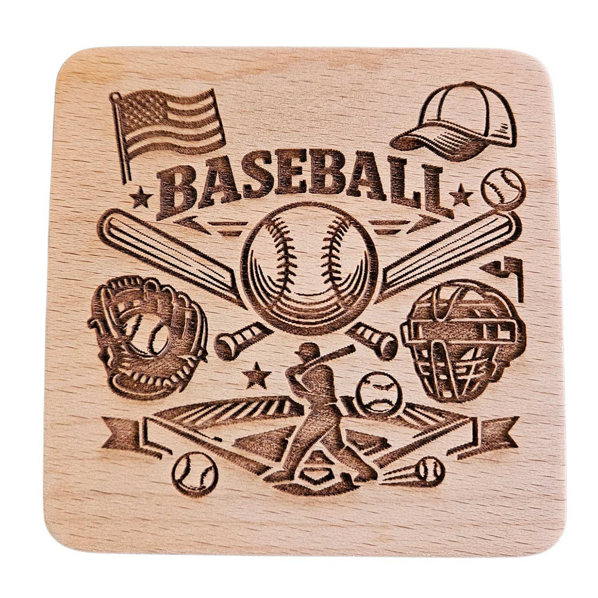 Baseball Coaster Design - Glowforge