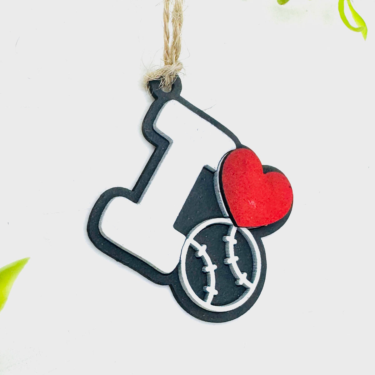 Baseball I Love Sports Car Charm - Team Spirit Hanging Ornament - Glowforge