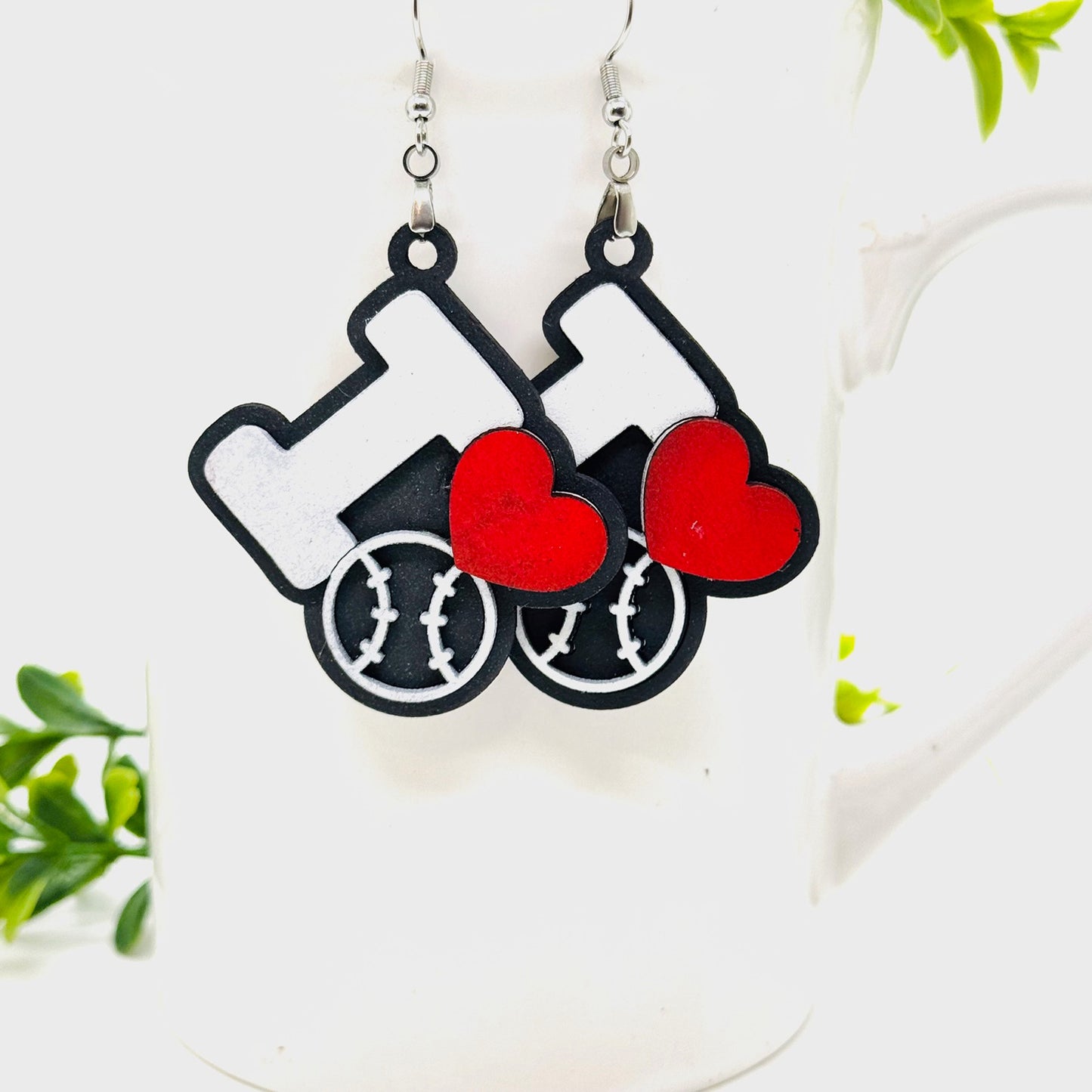 Baseball / Softball I Love Sports Earrings - Team Spirit Game Day Jewelry - Glowforge