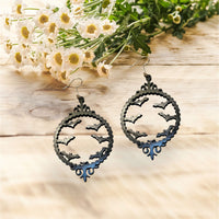 Bat Picture Frame Halloween Earrings - Glowforge