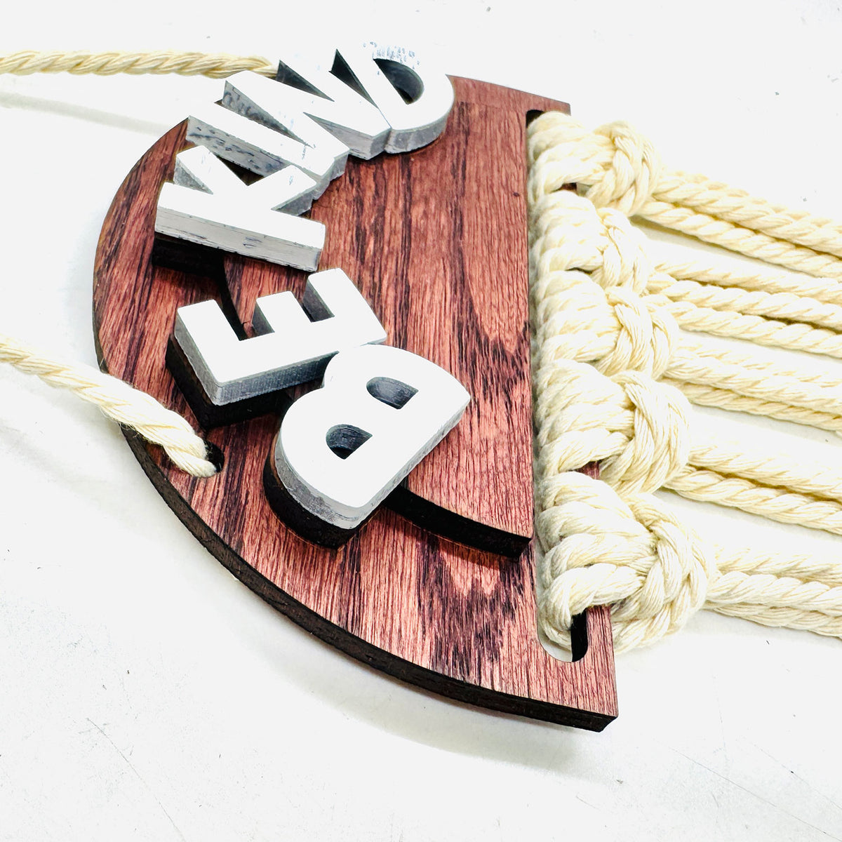 Be Kind Layered Macramé Wall Hanging - Glowforge