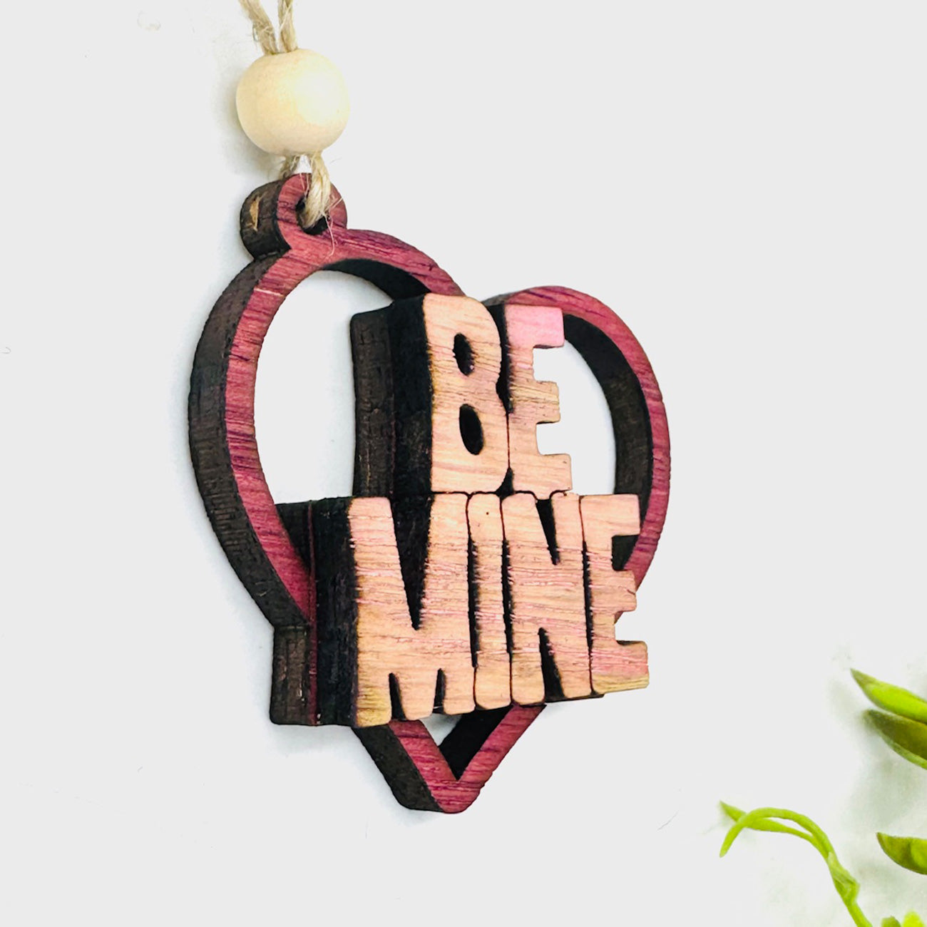 Be Mine Heart Layered Car Charm - Glowforge