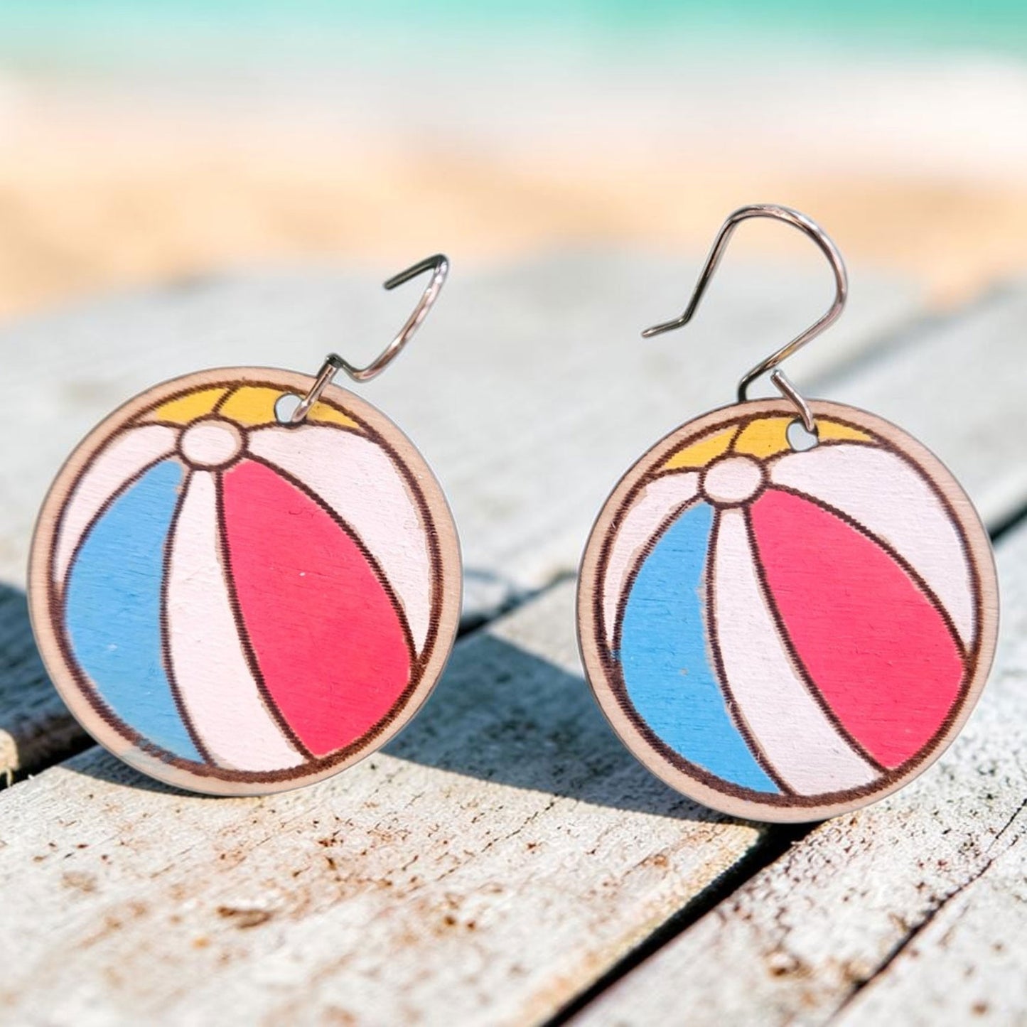Beach Ball Earrings - Glowforge