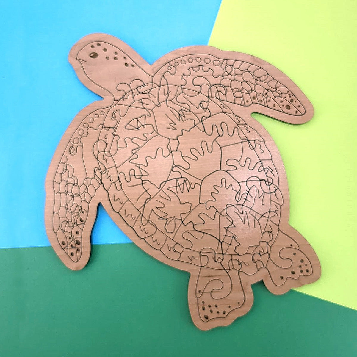 Beachy Momma Sea Turtle with Babies Customizable Tray Puzzle