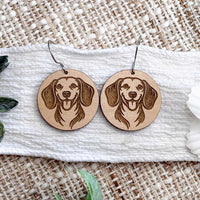 Beagle Engraved Disc Earrings - Glowforge