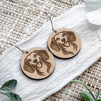 Beagle Engraved Disc Earrings - Glowforge