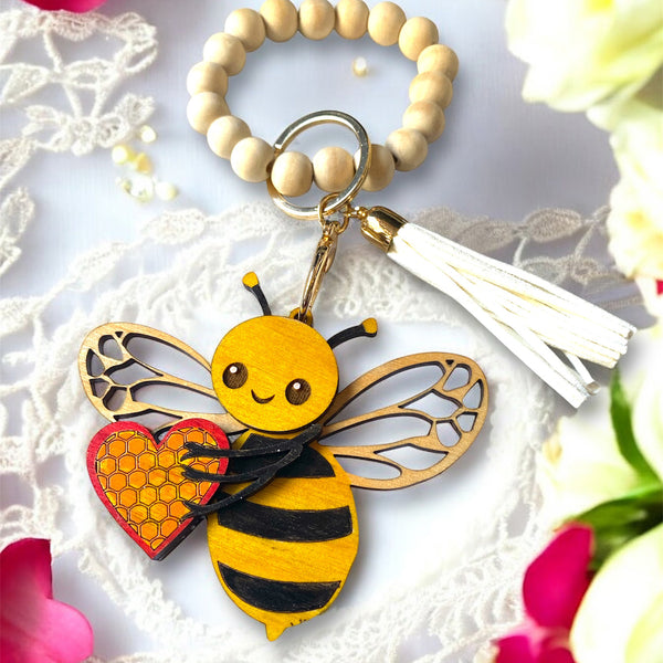 Bee Kind Layered Keychain – Glowforge Shop