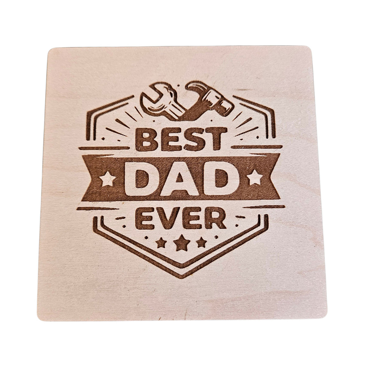 Best Dad Coaster Design #2 - Glowforge