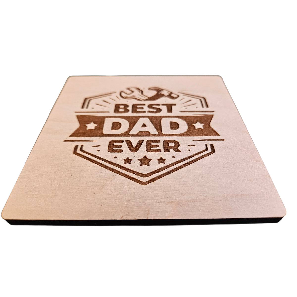 Best Dad Coaster Design #2 - Glowforge
