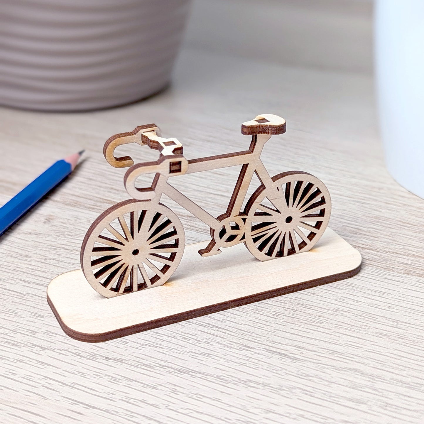 Bicycle Miniature on Stand – Simple Tiny 3D Model for Decor or Collection - Glowforge