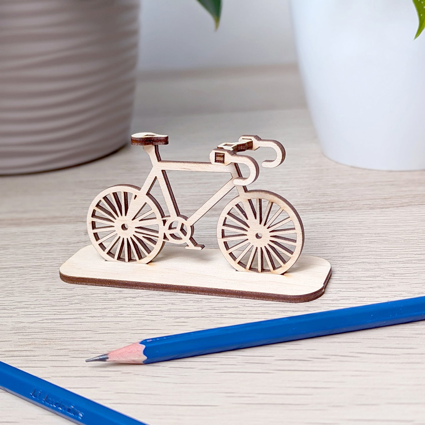 Bicycle Miniature on Stand – Simple Tiny 3D Model for Decor or Collection - Glowforge