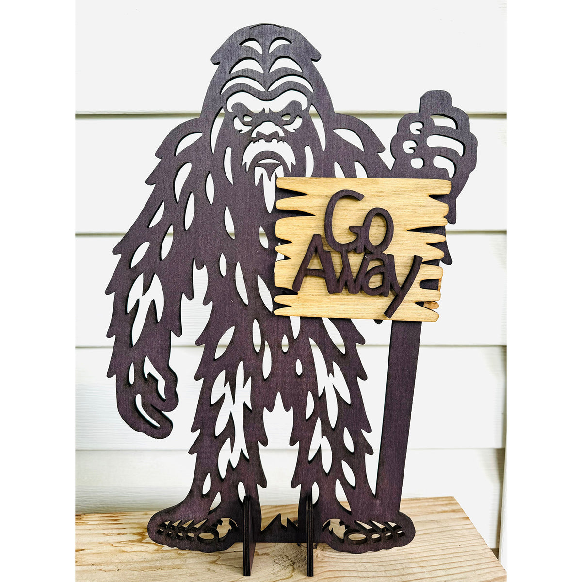 Bigfoot Sasquatch Go Away Sign with Stands – Glowforge Shop