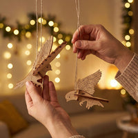 Bird Ornaments Hanging Decor with Patterned Wings (Set of 5) - Glowforge