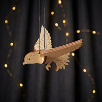 Bird Ornaments Hanging Decor with Patterned Wings (Set of 5) - Glowforge