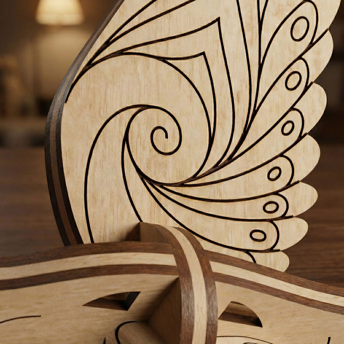 Bird Ornaments Hanging Decor with Patterned Wings (Set of 5) - Glowforge