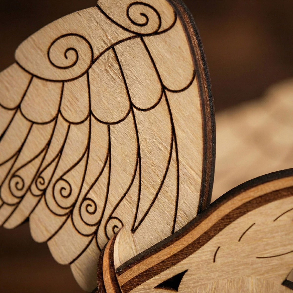 Bird Ornaments Hanging Decor with Patterned Wings (Set of 5) - Glowforge