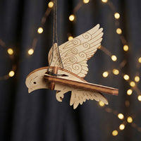 Bird Ornaments Hanging Decor with Patterned Wings (Set of 5) - Glowforge