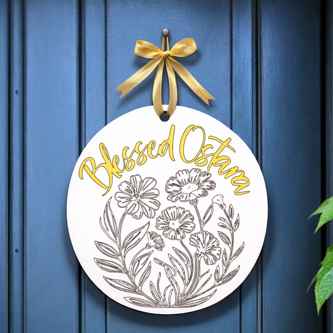 Blessed Ostara Witchy Easter Door Sign Hanger - Glowforge