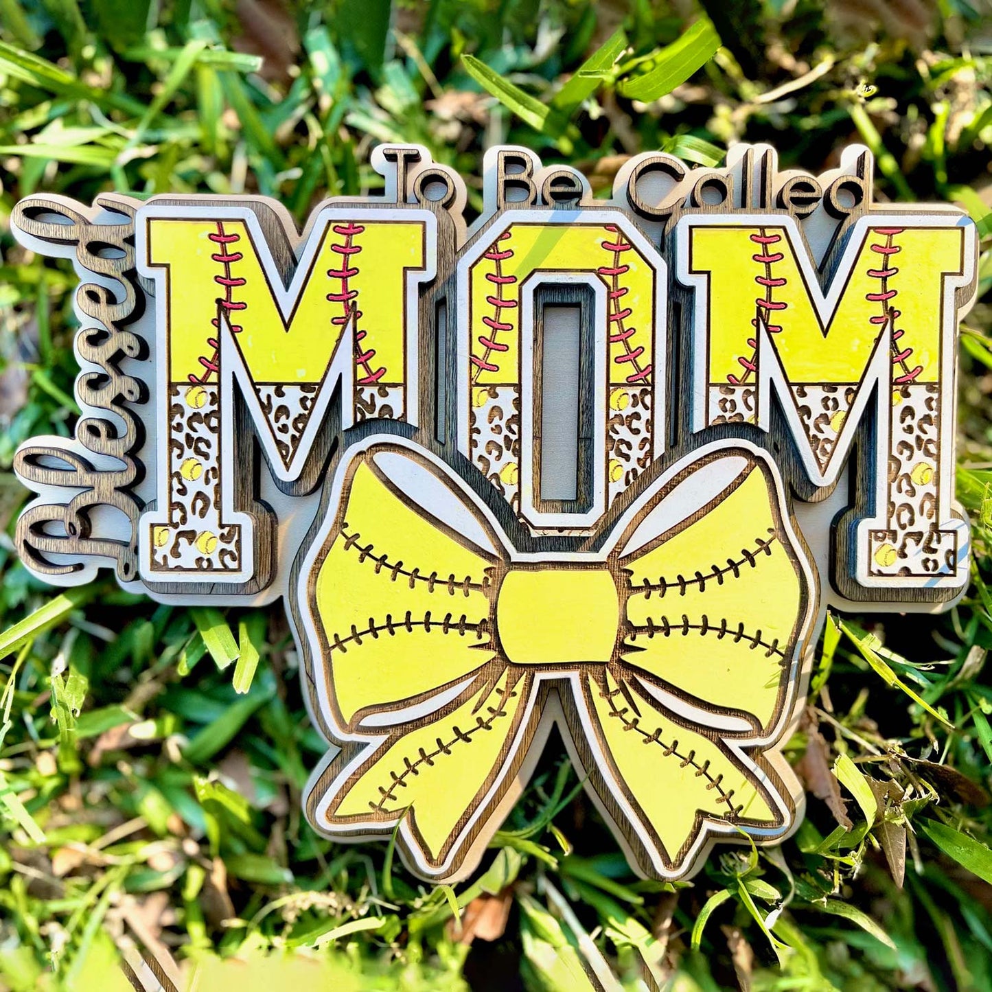 Blessed To Be Baseball / Softball MOM Wall Hanger - Glowforge