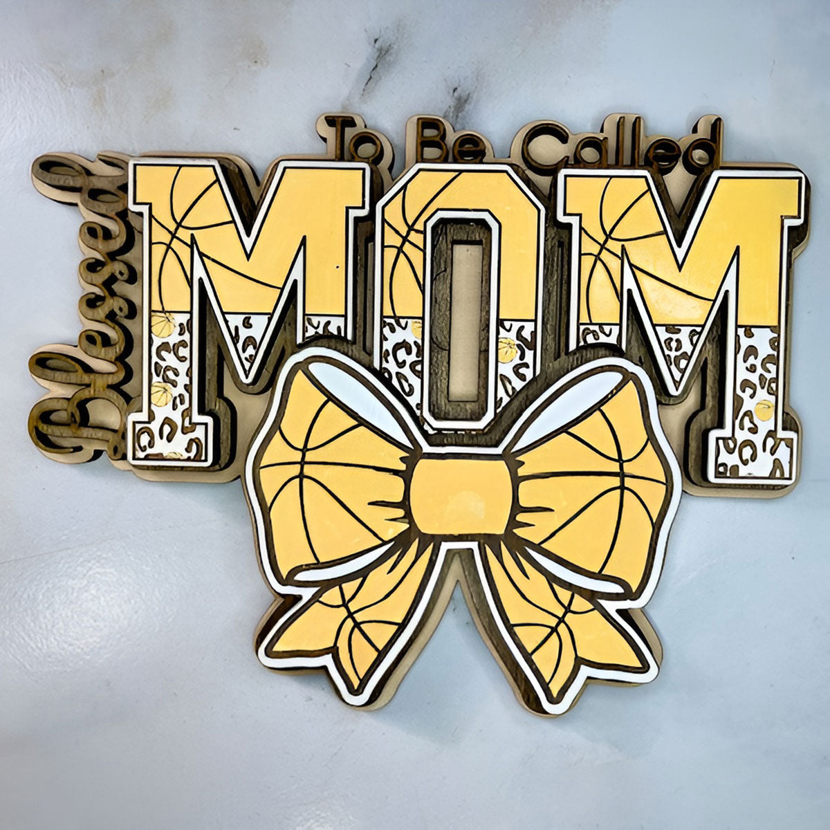 Blessed To Be Cheetah / Basketball Print MOM Wall Hanger - Glowforge