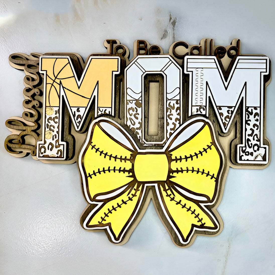 Blessed To Be Cheetah / Basketball Print MOM Wall Hanger - Glowforge
