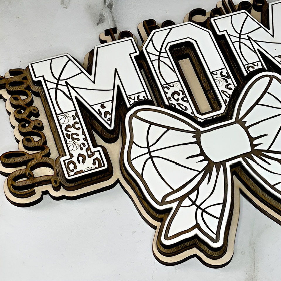 Blessed To Be Cheetah / Basketball Print MOM Wall Hanger - Glowforge