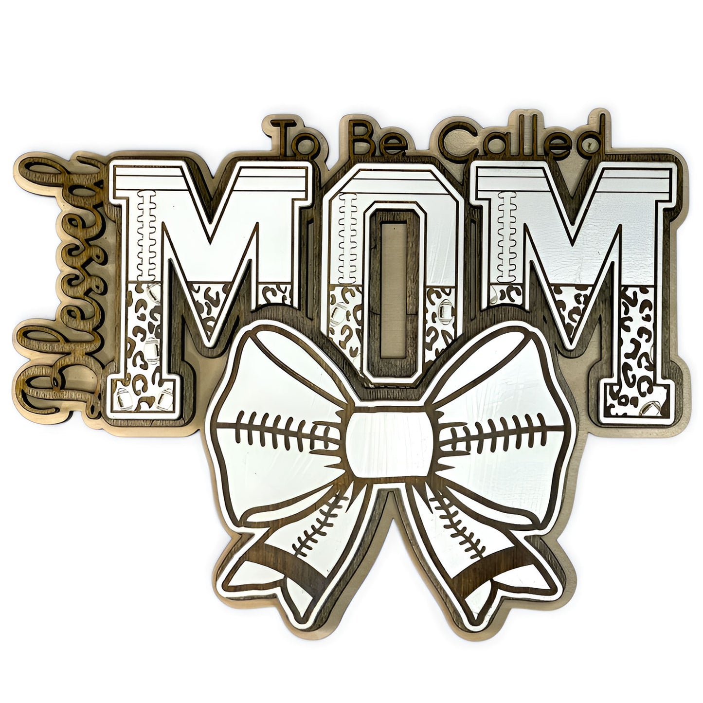 Blessed To Be Cheetah / Football Print MOM Wall Hanger - Glowforge