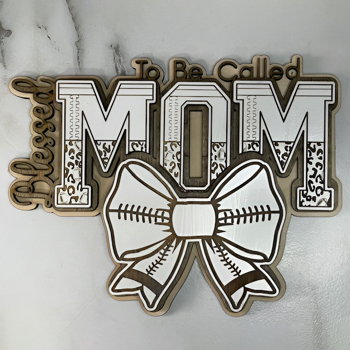 Blessed To Be Cheetah / Football Print MOM Wall Hanger - Glowforge