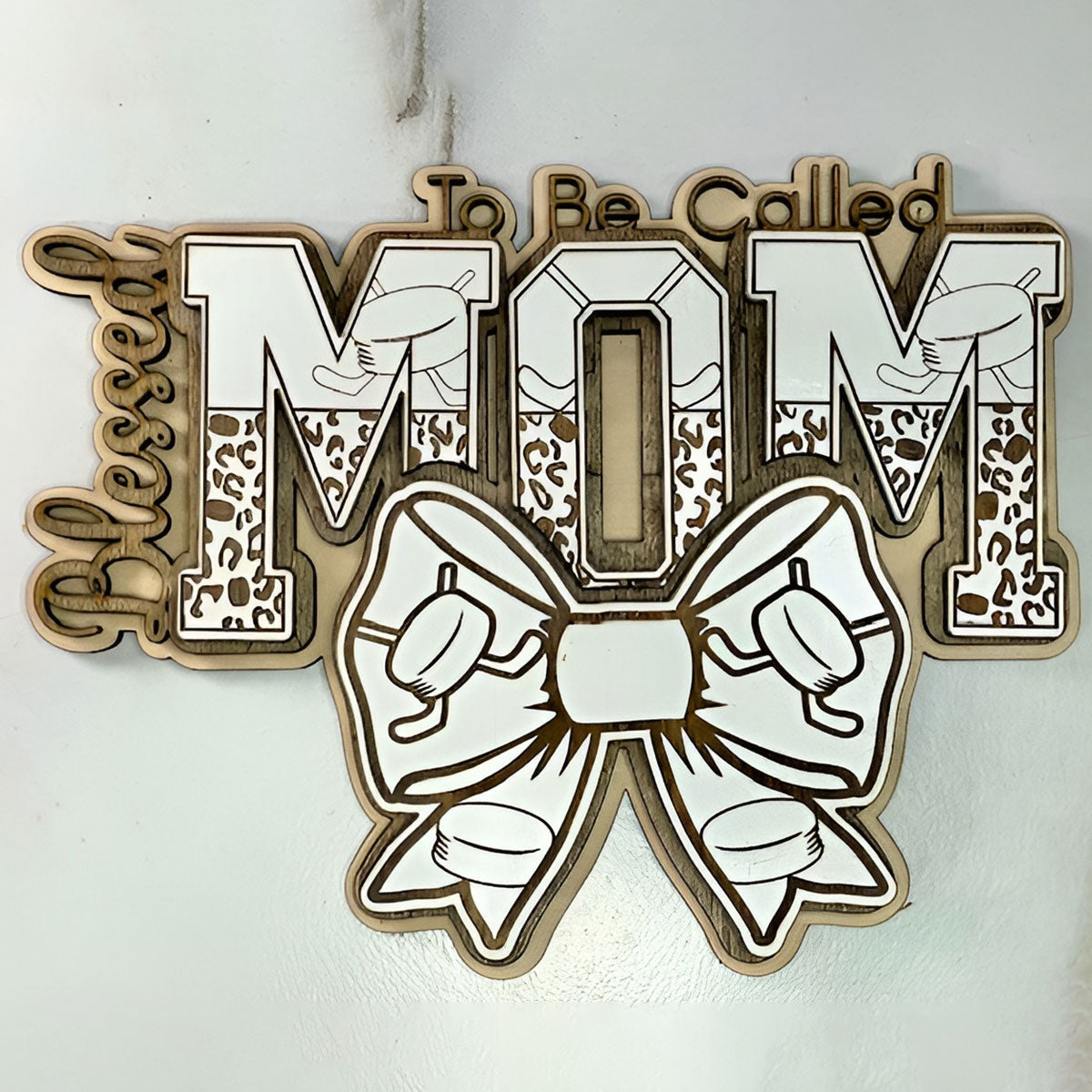 Blessed To Be Cheetah / Hockey Print MOM Wall Hanger - Glowforge
