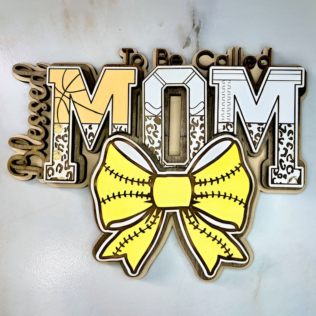 Blessed To Be Cheetah / Hockey Print MOM Wall Hanger - Glowforge