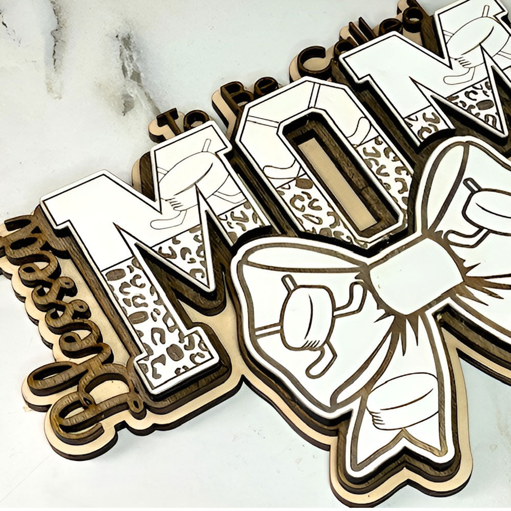 Blessed To Be Cheetah / Hockey Print MOM Wall Hanger - Glowforge