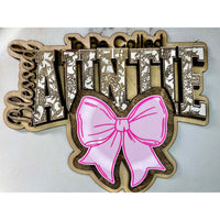 Blessed To Be Floral Auntie Wall Hanger - Glowforge