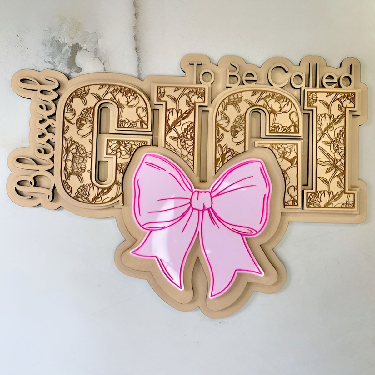 Blessed To Be GIGI Floral Wall Hanger - Glowforge