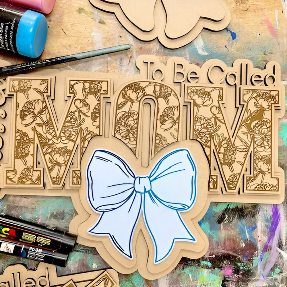 Blessed To Be MOM Floral Wall Hanger - Glowforge