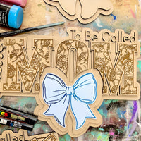 Blessed To Be MOM Floral Wall Hanger - Glowforge