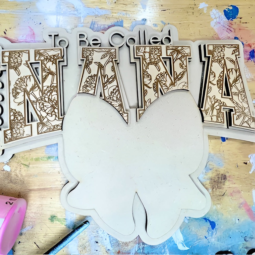 Blessed To Be NANA Floral Wall Hanger - Glowforge