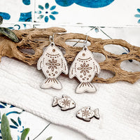 Boho Fish Dangle and Stud Earrings Set - Glowforge